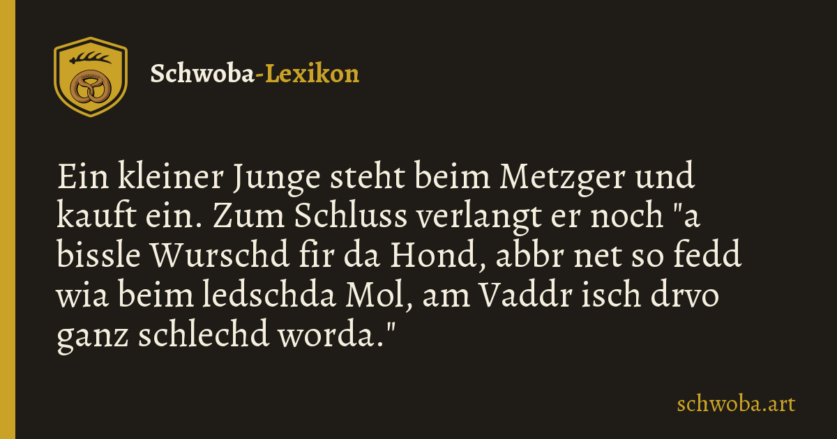 Grafik zum schwäbischen Witz: Metzgerei